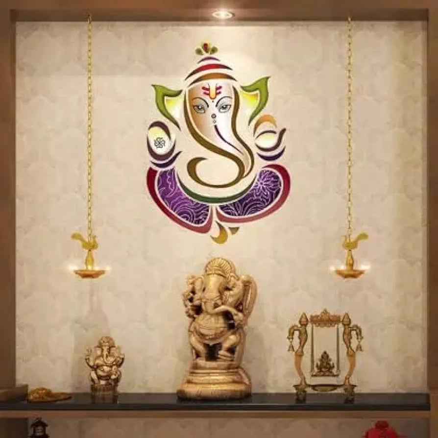 Rangoli White Glossy Vinyl Wall Sticker Premium Self-Adhesive Waterproof Parent-14 Design-18