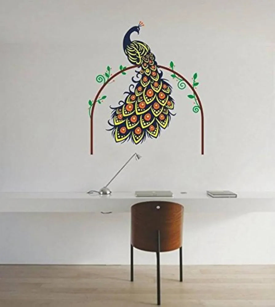 Decals Design Peacock Bird on Branch Wall Sticker