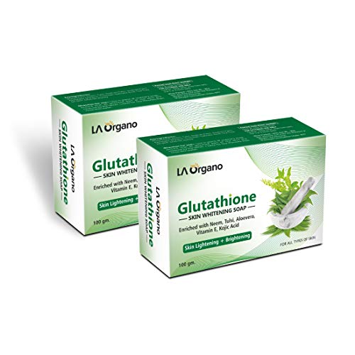 La Organo Glutathione Neem & Tulsi Skin Whitening Soap - 100 Gms | Pack of 2