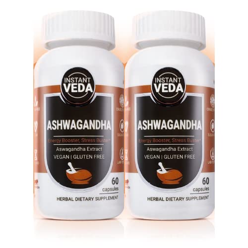 Instant Veda Ashwagandha Capsules - 60 caps (Pack of 2)
