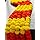 Artificial Marigold Fluffy Flowers Garlands Pack of 5 Yellow and Dark Orange Patterned