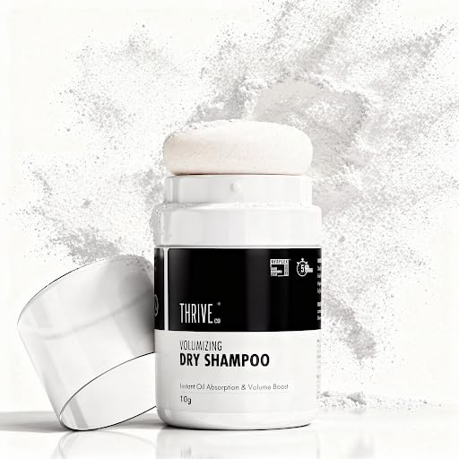 ThriveCo Dry Shampoo for Oily Hair & Scalp | Instant Oil Absorption, Root Lift & Volume | Waterless Hair Refresh | Non-Aerosol with Rosemary & Niacinamide | 10 g