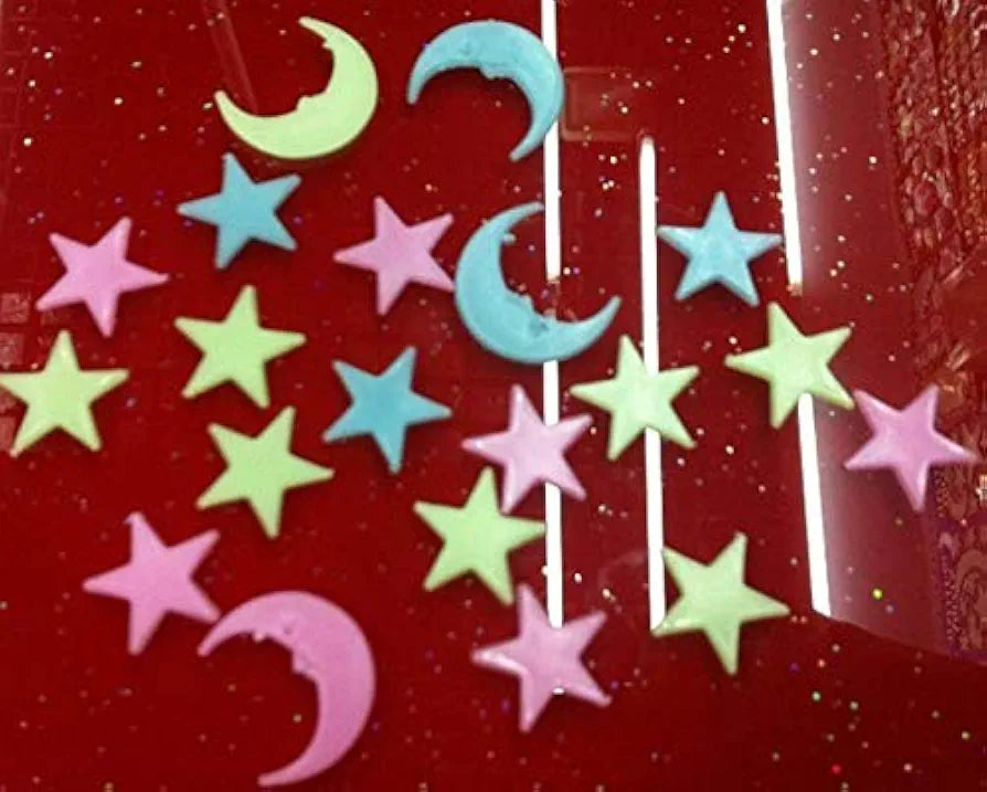 Rangoli 3D Glow in The Dark Stars - Glow Stars Stickers Adhesive 100pcs 3D Glowing Stars