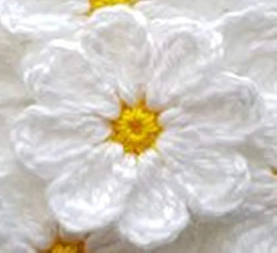 Wool The Lovely Creations Crochet White And Yellow Flowers Set Of 20