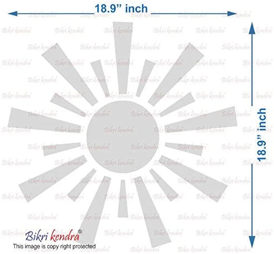 Bikri Kendra Sun Golden Model-8 Mirror Stickers for Wall, Acrylic Mirror Wall Decor Sticker