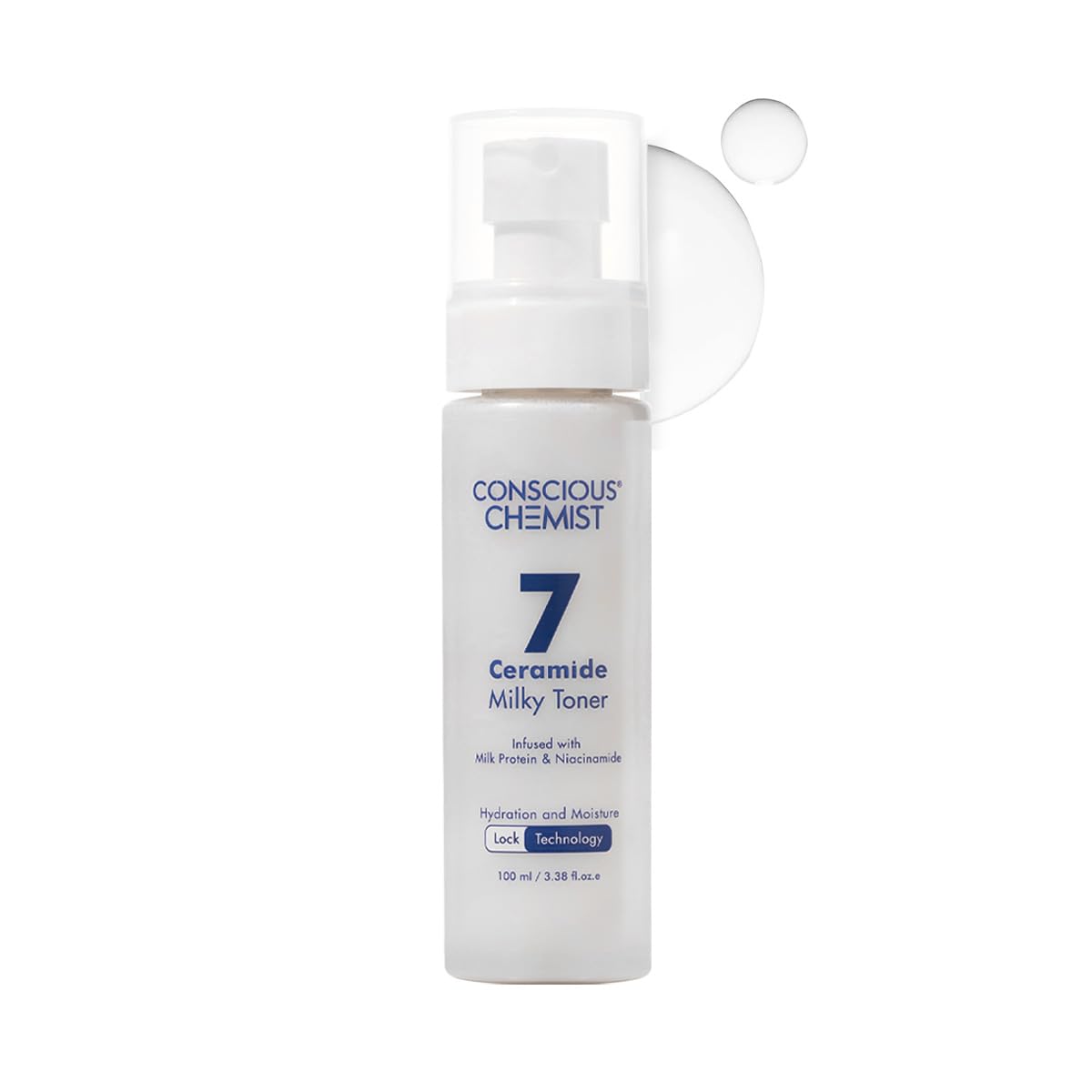 Conscious ChemistÂ® Niacinamide & 7 Ceramide Milky Face Toner | 100ml | Alcohol-Free Hydrating Toner for Oily, Dry & Combination Skin | Pore Refining, Barrier Repair, Brightening & Smoothing | Women & Men
