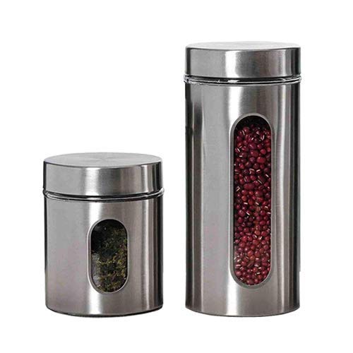 Femora Glass Window Jar for Kitchen Storage Kitchen Storage Jars With Glass Window | 700 Ml | 1000 Ml | Set of 2