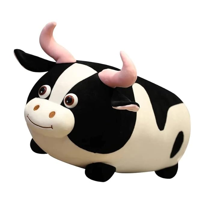 Tickles Cartoon Cow Plush Soft Stuffed Toy Animal Sleeping Pillow Cushion for Kids 30 cm