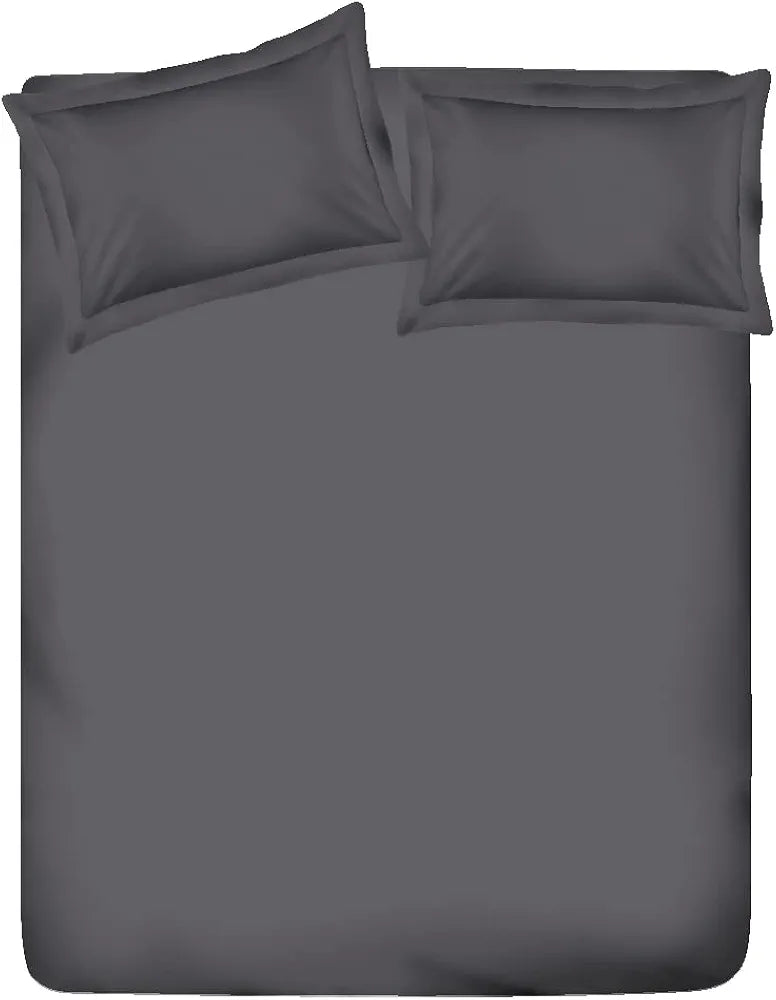 Layers Be Bold Cotton Bedsheet Set for All Seasons Lightweight 140 TC Queen Size Dark Grey