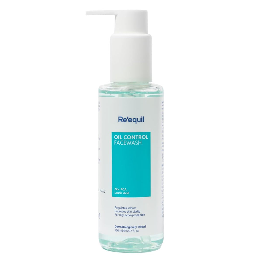 RE' EQUIL Oil Control Face Wash | Soap & Sulphate Free Face Wash with Zinc PCA | Controls Excessive Oil Production | For Oily Acne Prone Skin | 150 ml