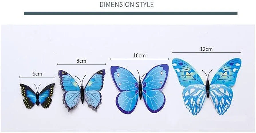 Jaamso Royals Rose 3d Butterefly Butterfly Stickers for Wall Set of 12