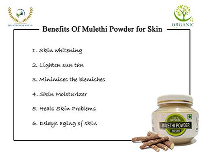 Raintech Herbals Pure Mulethi (Licorice) Powder - 200 gms
