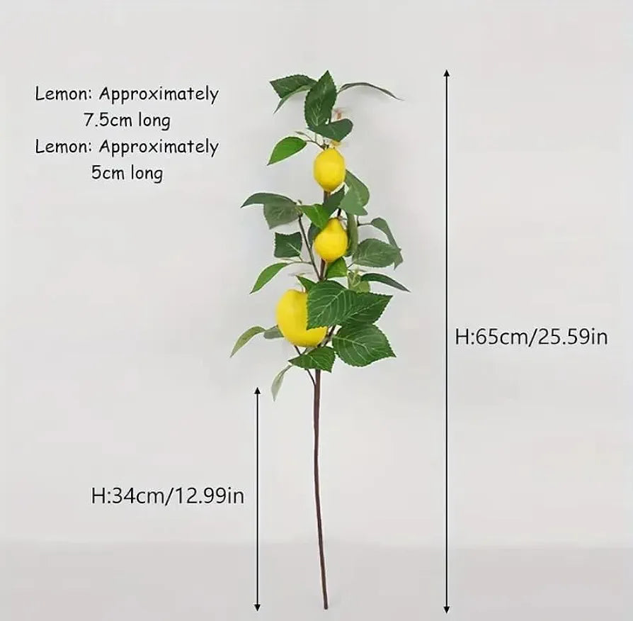 Artificial Fake Plant Flowers Artificial Lemon Stems Pack of 6
