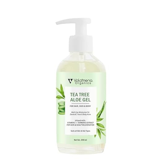 Volamena Organics Tea tree Aloe Vera Gel For face and body With Vitamin E - 200 ml