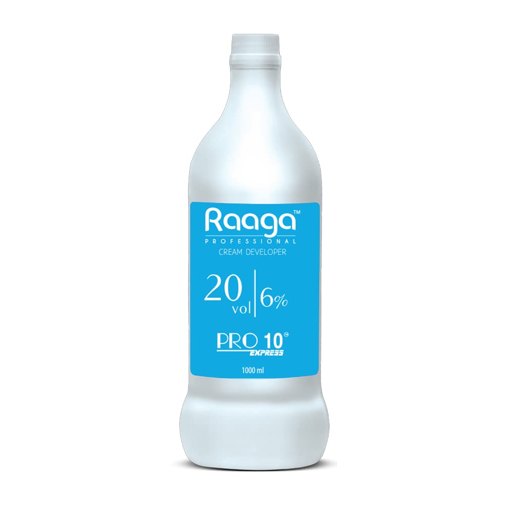Raaga Professional Pro 10 Express 6% Cream Developer, 20 Vol, 1000 ml