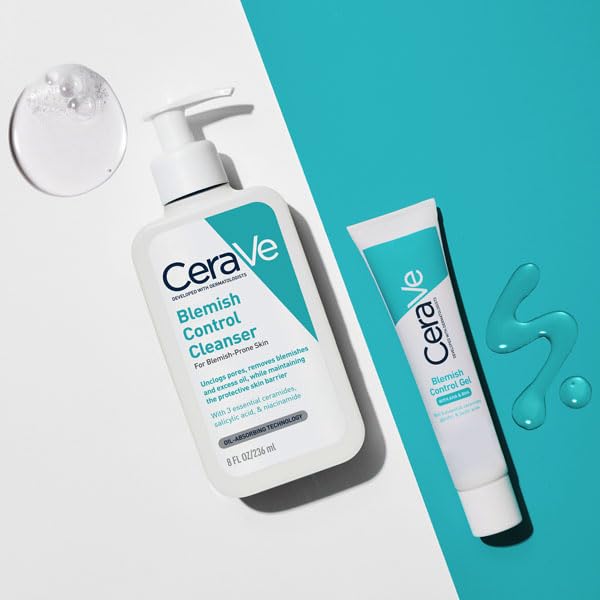 Cerave Blemish Control Cleanser with 2% Salicylic Acid & Niacinamide for Acne Prone Skin, Controls Acne & Spots, Unclog Pores & Reduces Blemishes, 236ml