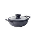Meyer Pre Seasoned Cast Iron Kadai|Iron Kadhai with Lid 20cm/ 1.5 Liters Black