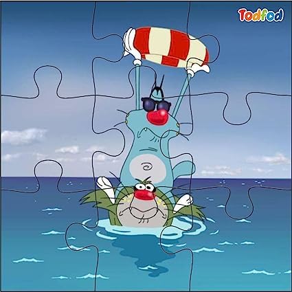 TodFod Wooden Jigsaw Puzzles Toy for Kids & Children Sponge Bob 54 Pieces 6 in 1 Anime Cartoon