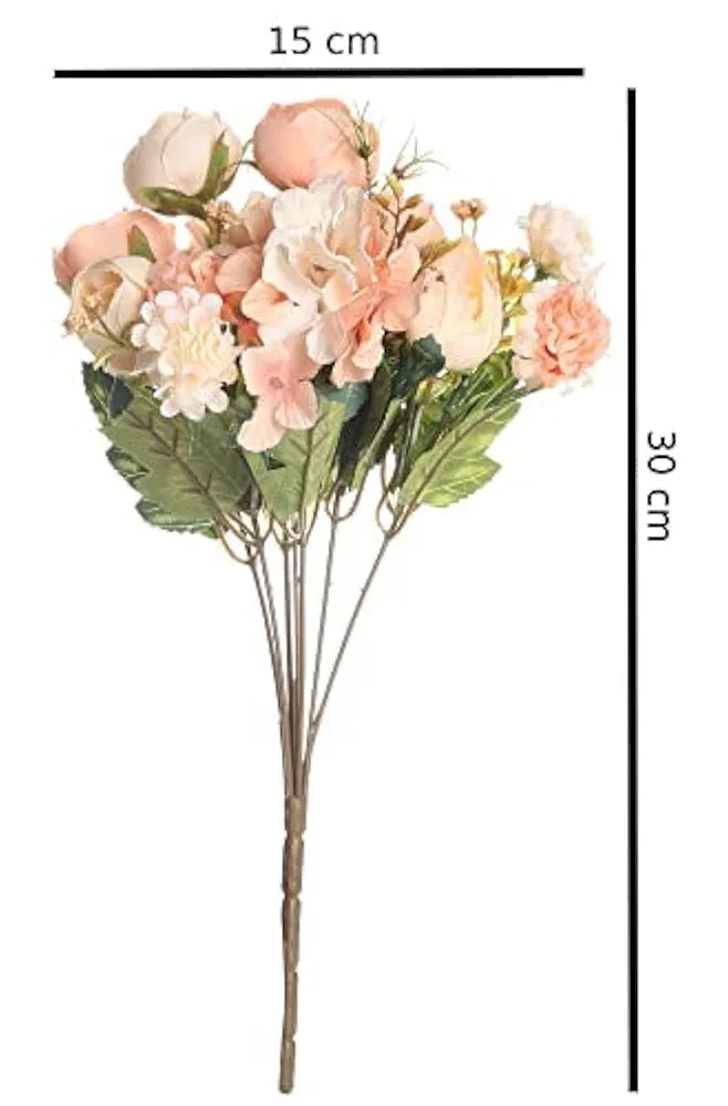 Artificial Head Rose Peony Flowers Peach