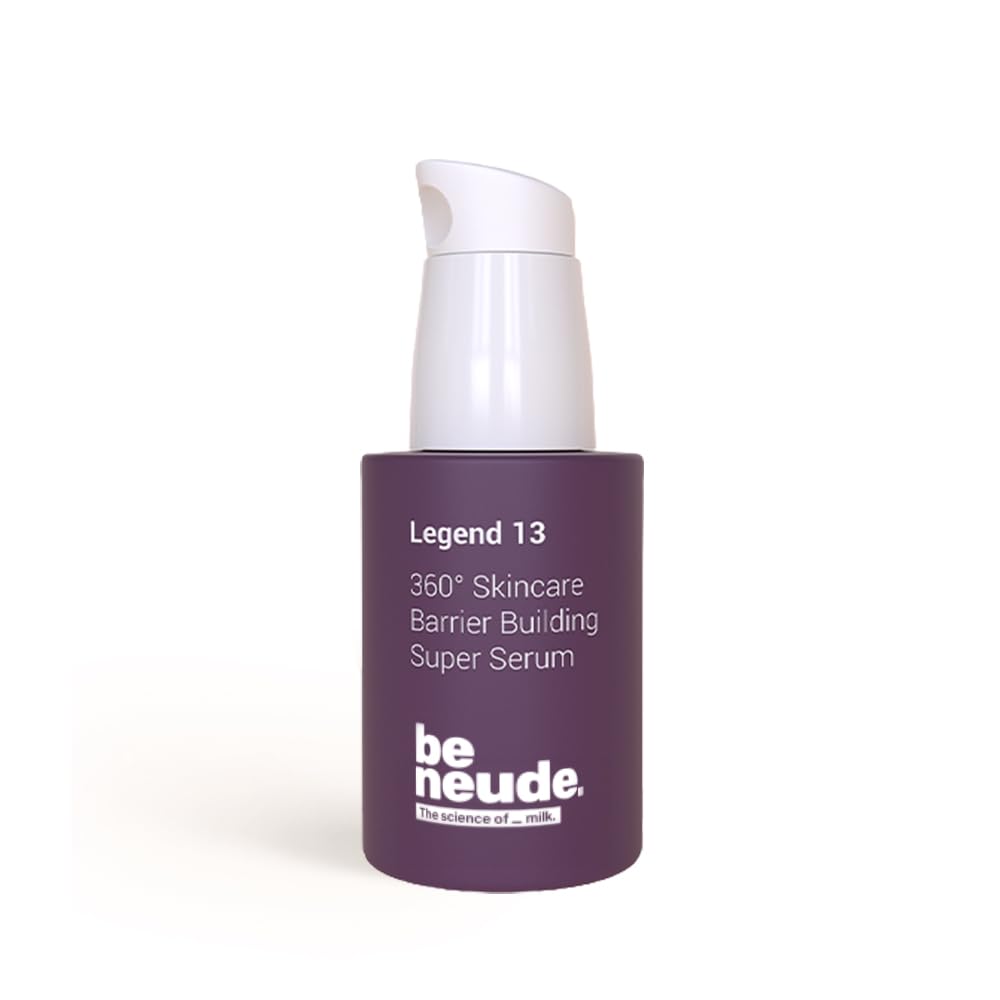 Be Neude Legend 13 Super Face Serum 30ml with 3x Ceramides, Lactobacillus Ferment, Alpha Arbutin, Rice Water, 13 Multiactives for Barrier Building Re-texturing & Hydration, pH 5.5, for All Skin Types