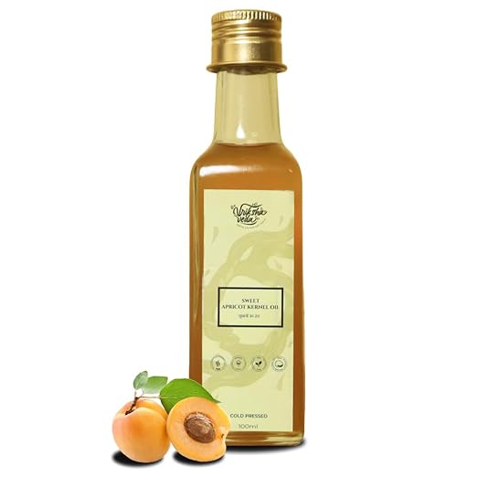 Vriksha Veda Organic Apricot Oil Pure Cold Pressed Oil For Body Care - 100 ml