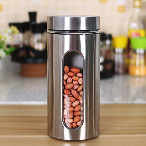 Femora Glass Window Jar for Kitchen Storage Kitchen Storage Jars With Glass Window | 700 Ml | 1000 Ml | Set of 2