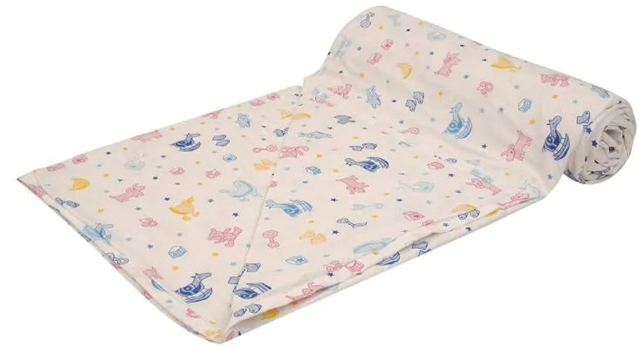 Trance Home Linen Pure Cotton Reversible Dohar Single Bed Size Ac Blanket Comforter Soft Light-Weight Bed Blanket 56 X 88 Inch Colour Ducks