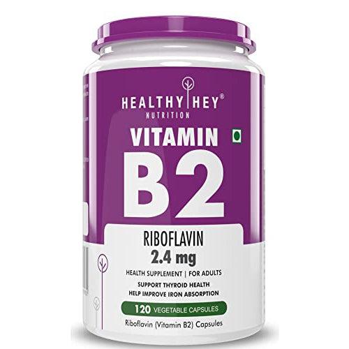 HealthyHey Vitamin B2 - Riboflavin - 120 Veg Capsules