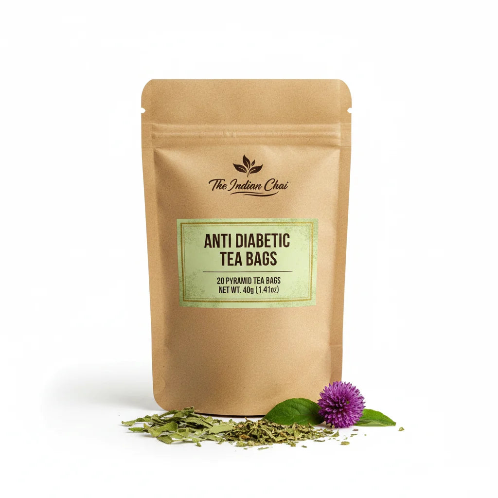 The Indian Chai - Anti - Diabetic Tea 60 Pyramid Tea Bags - 120 gms