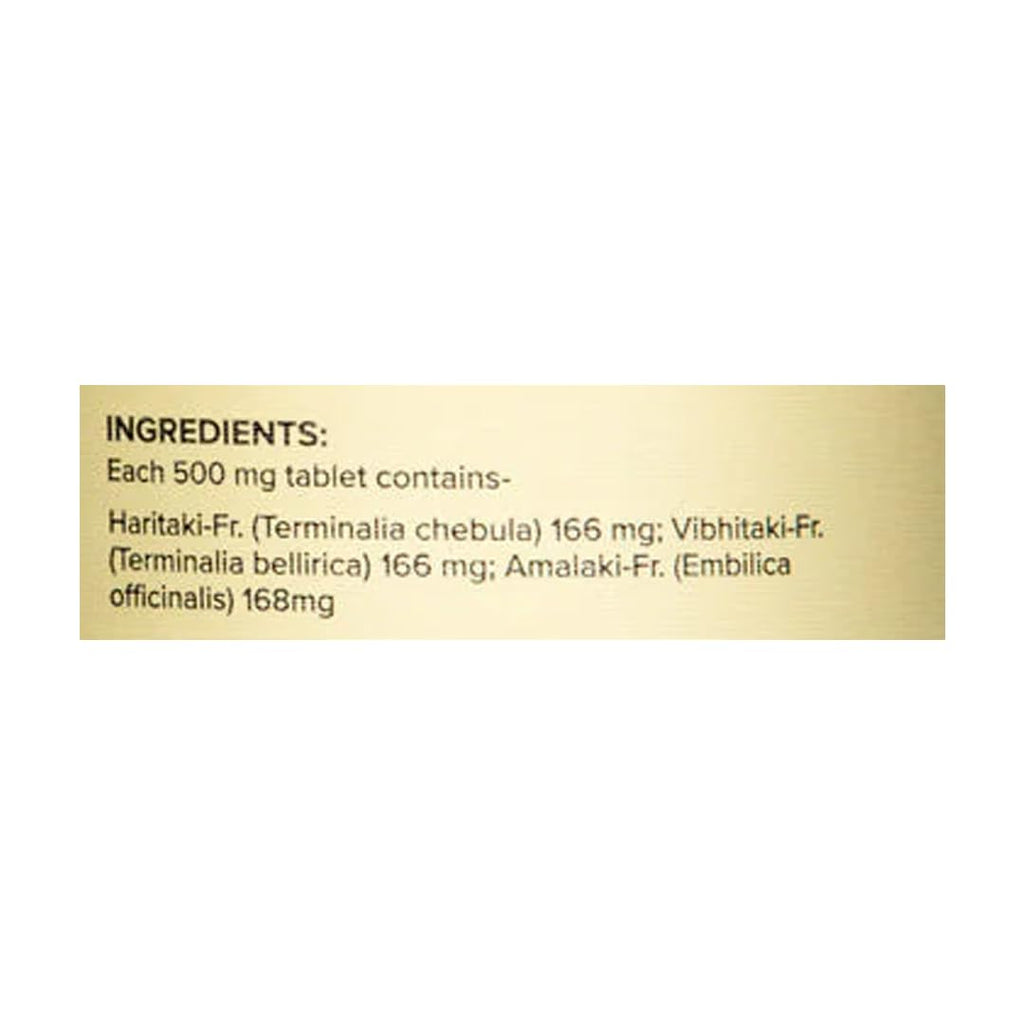 Jiva Triphala Tablet | 100% Ayurvedic Formulation Improves Digestion, Promotes Gut Health & Relives Constipation | Balances 3-Doshas | Excellent For Eye & Hair Issues - 120 Tablets