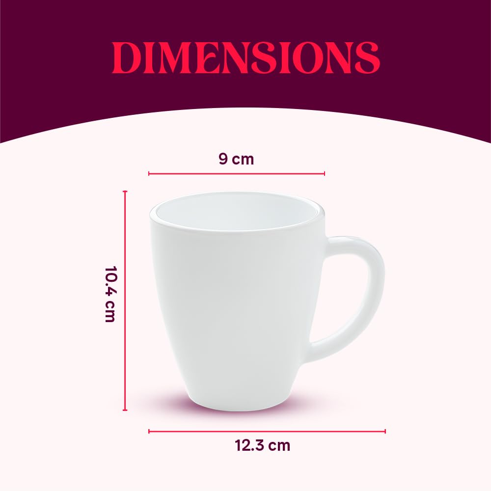 Larah by Borosil Waves Brown 390 Ml Mug | Set of 2