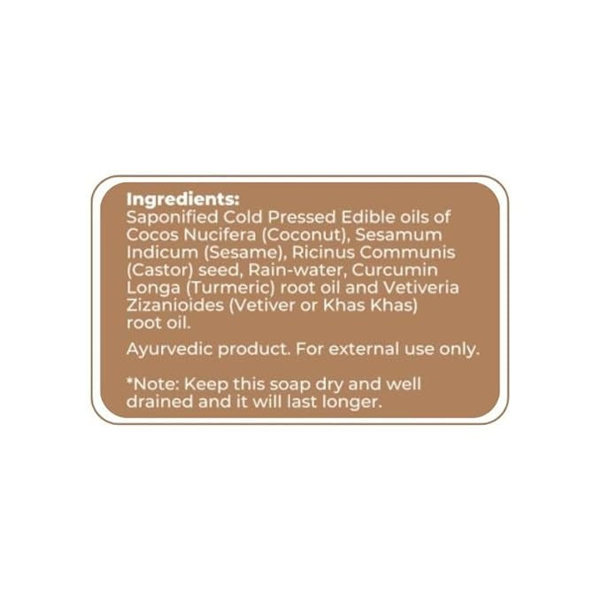 Earthbaby Natural Handmade Vetiver (Khus) bath soap - 100 gms (Pack of 3)