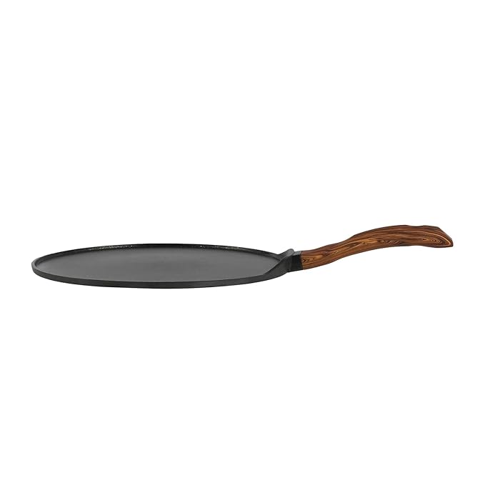 Vinod Zest Plus Die Cast Aluminium Non Stick Tawa - 28 cm | Roti / Paratha / Dosa Tawa with Wooden Handle | 5mm Thick