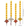 Handmade Artificial Marigold Fluffy Flowers Colorful Woolen Kite Hanging 42 Inches Height Approx