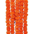 Artificial Marigold Flowers for Decoration Garland for Diwali & Festival 5 Feet Long 5 Pcs orange-100pcs(10pkt)
