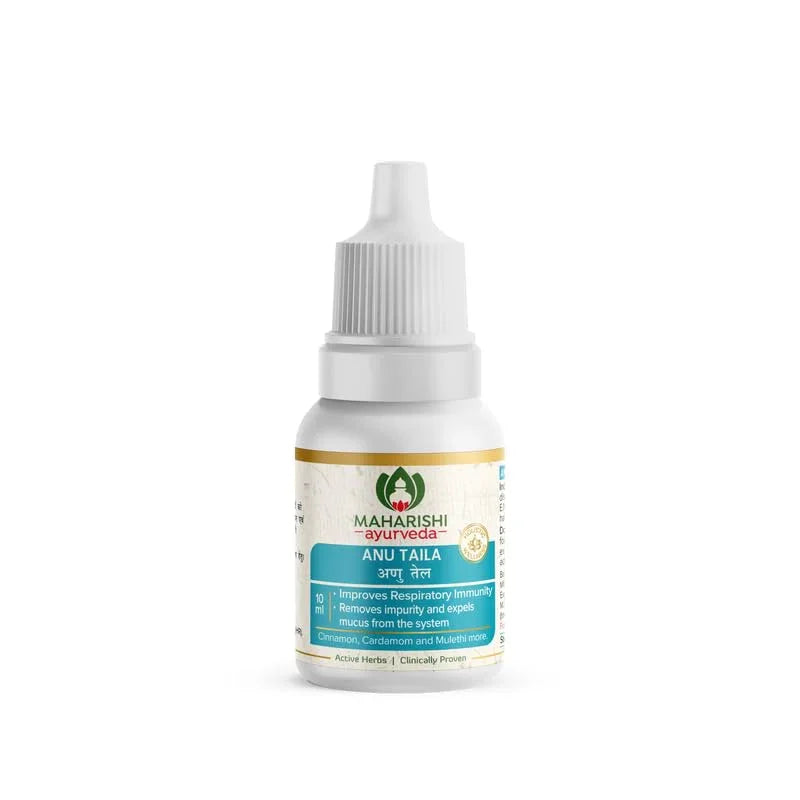 Maharishi Ayurveda Anu Taila - Nasal Congestion Relief Oil | Migraine & Sinusitis Treatment | Improve Sensory Perception | Herbal Formula | 10ml
