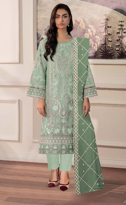 Anaita Pista Chiffon Semi Stitched Suit with Embroidery & Sequence Work