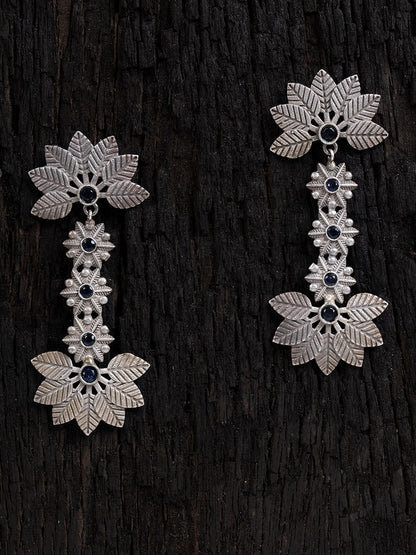Shoshaa Silver-Toned Contemporary Drop Earrings
