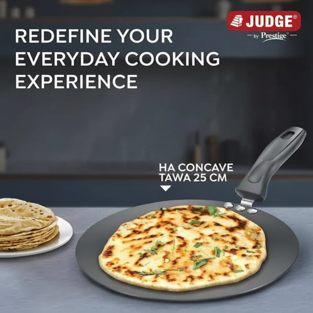Judge by Prestige 25cm Hard Anodised Vista Concave Tawa Gas & Induction Metal Spoon Friendly