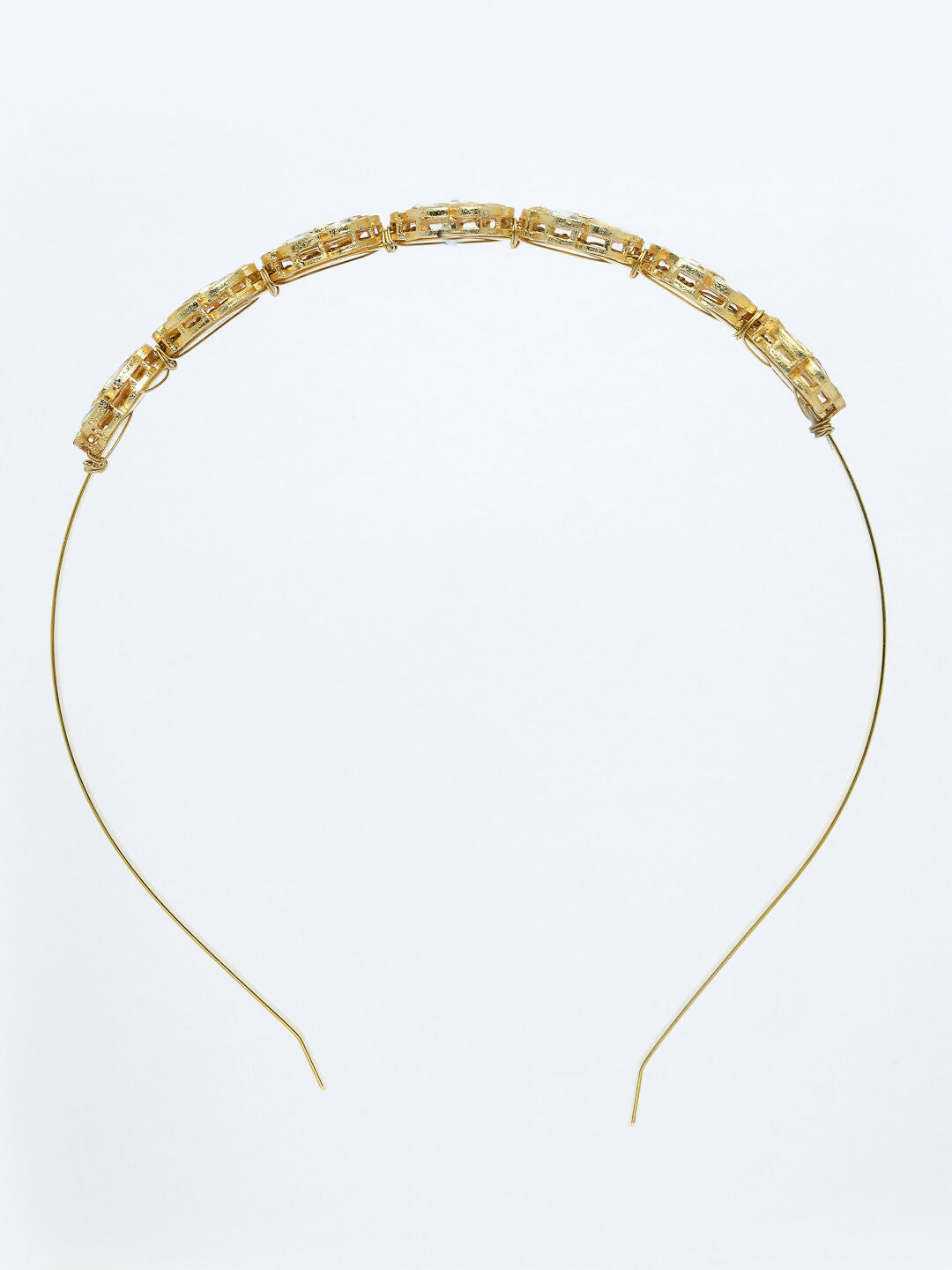 NVR Women's Gold-Polished Kundan Embellished Hairband