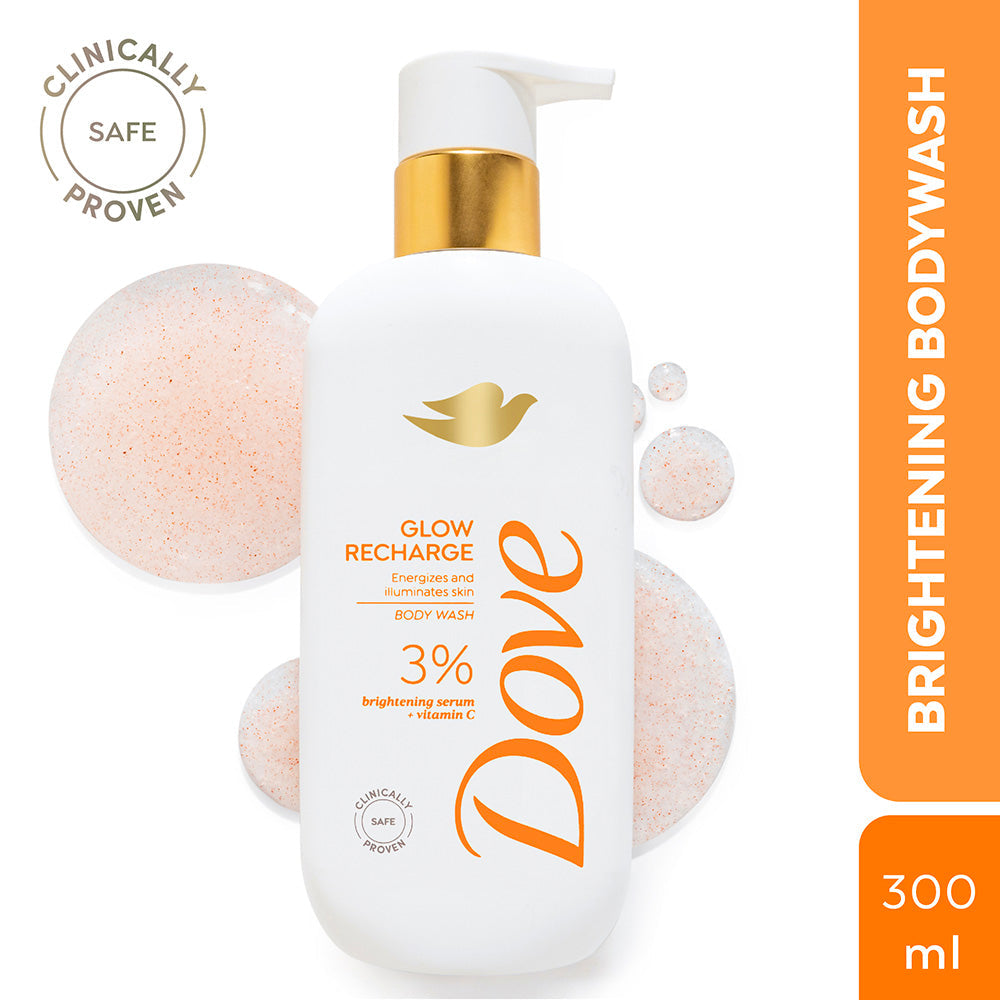 Dove Glow Recharge  Exfoliating Bodywash with 3% Brightening serum + Vitamin C - 300 ml