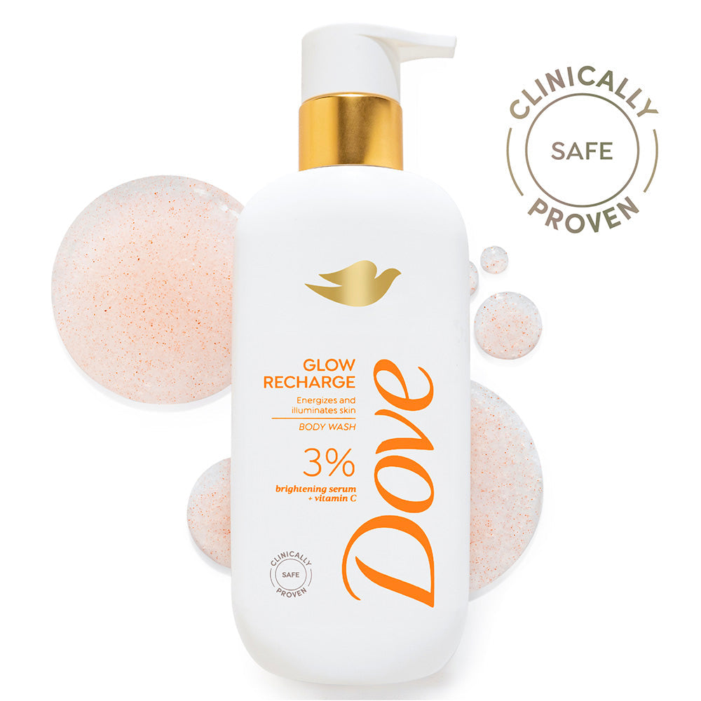 Dove Glow Recharge  Exfoliating Bodywash with 3% Brightening serum + Vitamin C - 300 ml