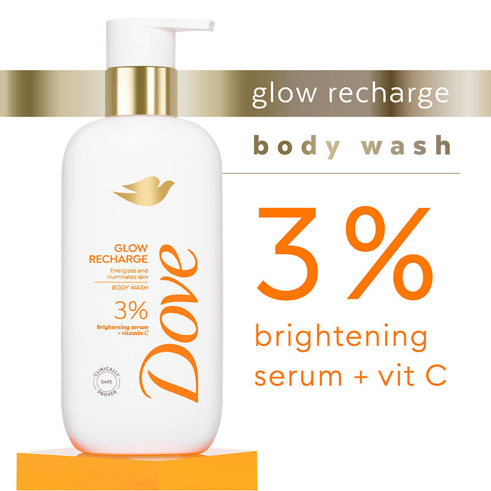 Dove Glow Recharge  Exfoliating Bodywash with 3% Brightening serum + Vitamin C - 300 ml