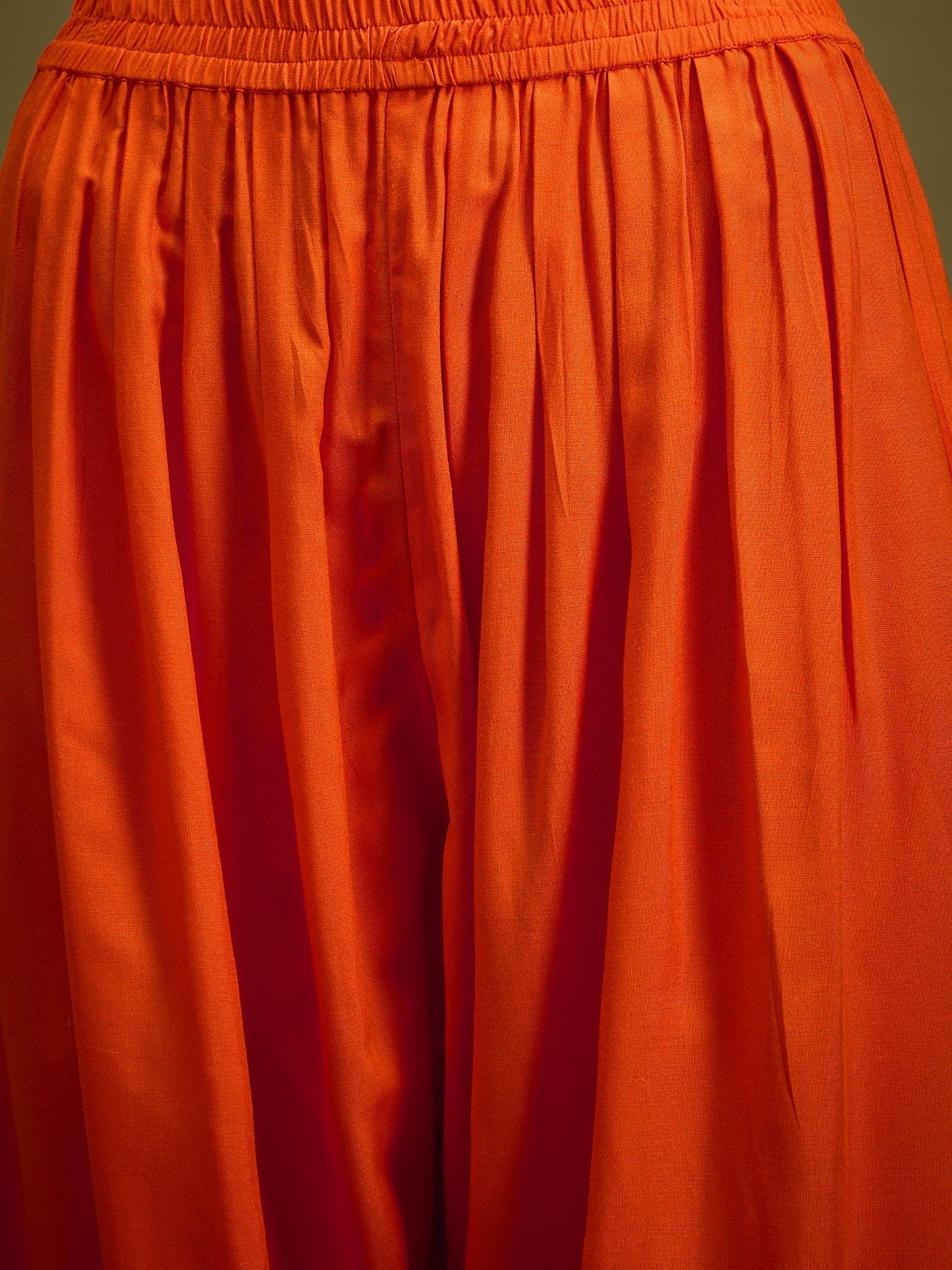 InWeave Orange Angrakha Dhoti Co Ord Set