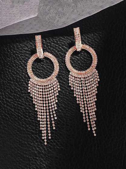Yellow Chimes Gold-Toned Contemporary Drop Earrings