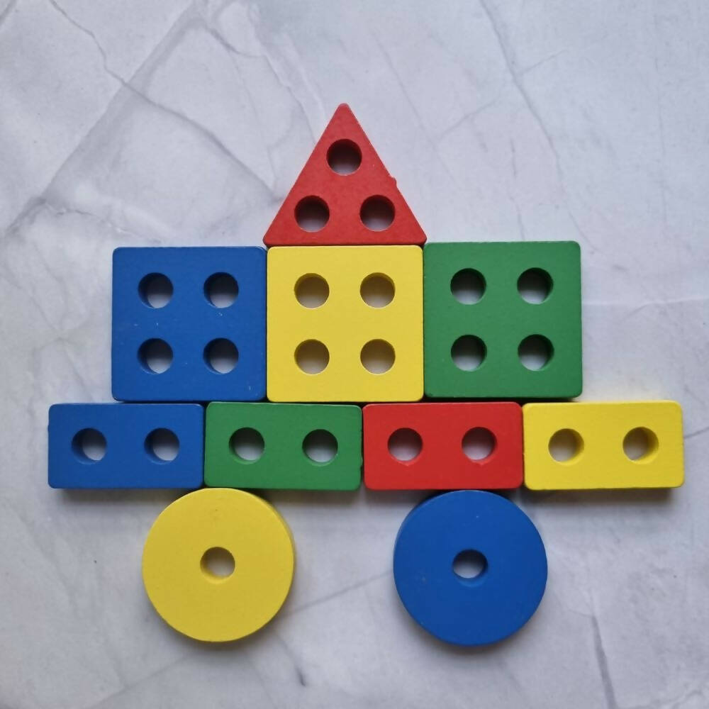 Nesta Toys Shape Sorter | Stacker | Lacing Toy - Multicolor