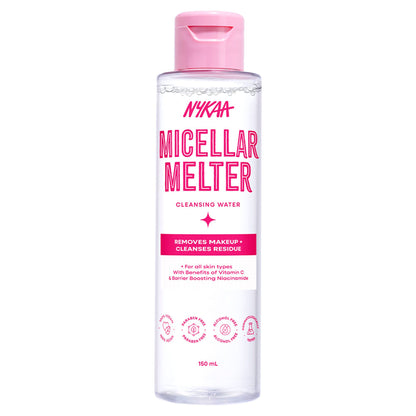 Nykaa Micellar Melter Cleansing Water - Sensitive Skin Gentle Cleanser With Vitamin C & Niacinamide