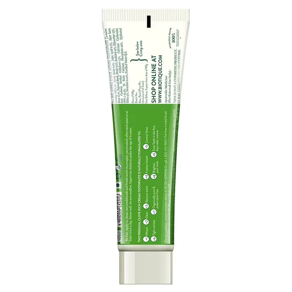 Biotique Clove & Tulsi Complete Care Toothpaste - 140 gms