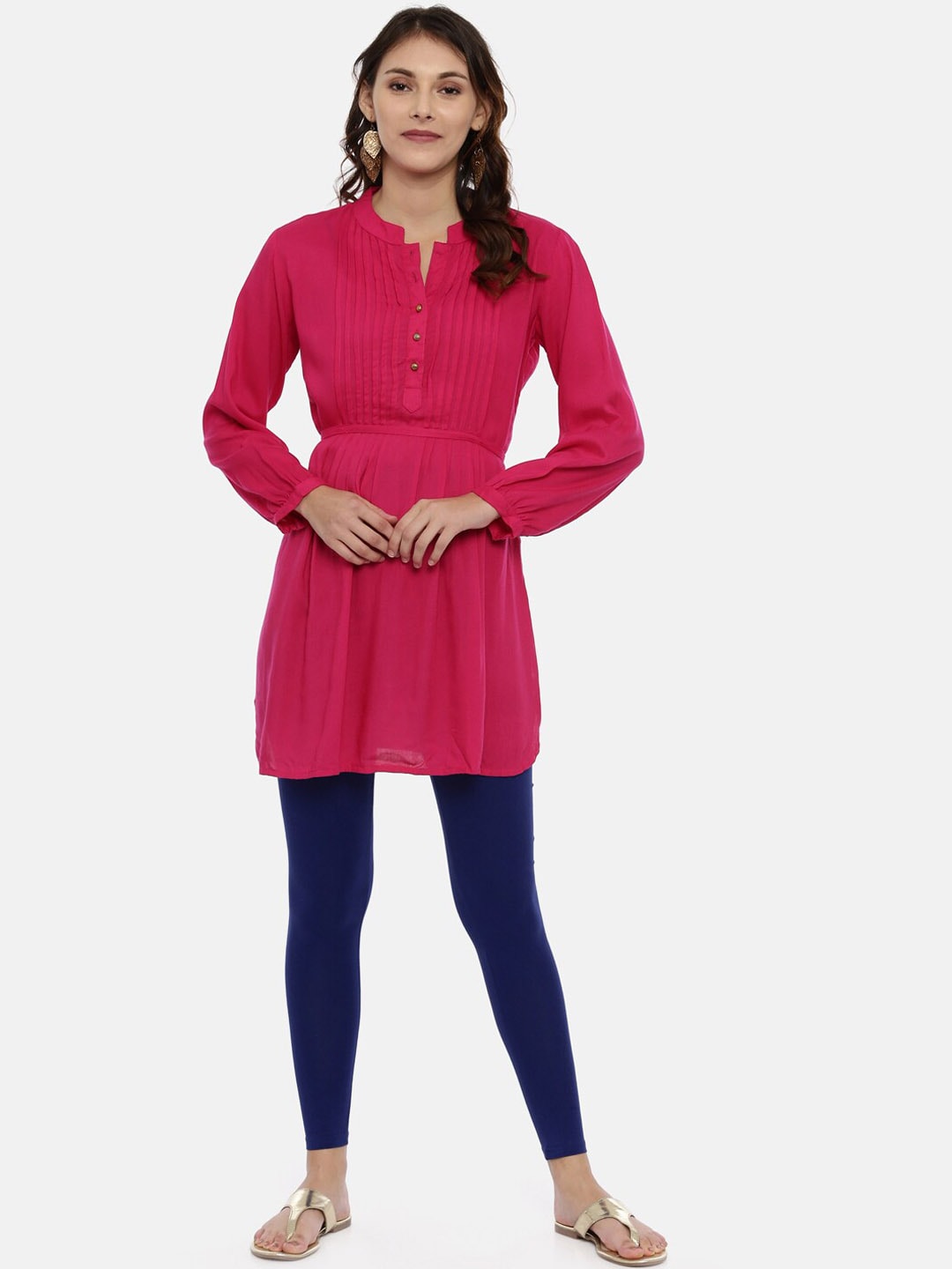 Souchii Women Navy Blue Solid Slim-Fit Ankle-Length Leggings