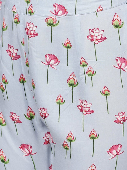Aks Floral Printed Regular Kurta With Sharara